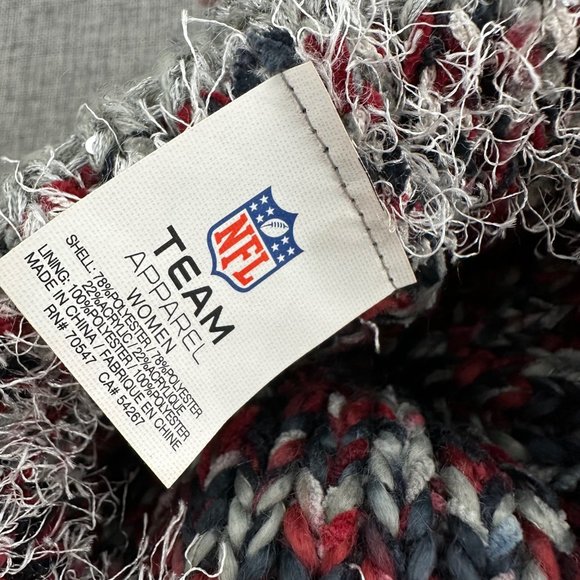 Pompom‎ Houston Texans Knit Hat Fringe Red Black Gray Women's Sport Hat - Picture 8 of 9